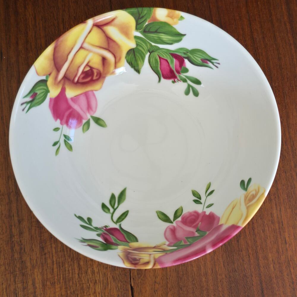Royal Albert Cereal Soup Bowl Country Rose Pattern England Romantic Cottagecore